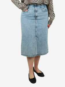 Isabel Marant Blue washed denim midi skirt - size UK 14