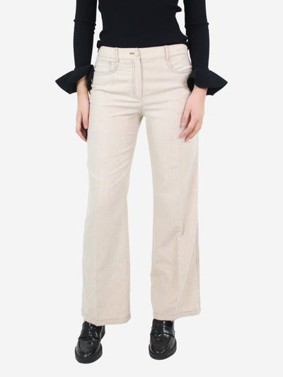 Cream wool straight-leg trousers - size UK 8 Trousers Agnona 