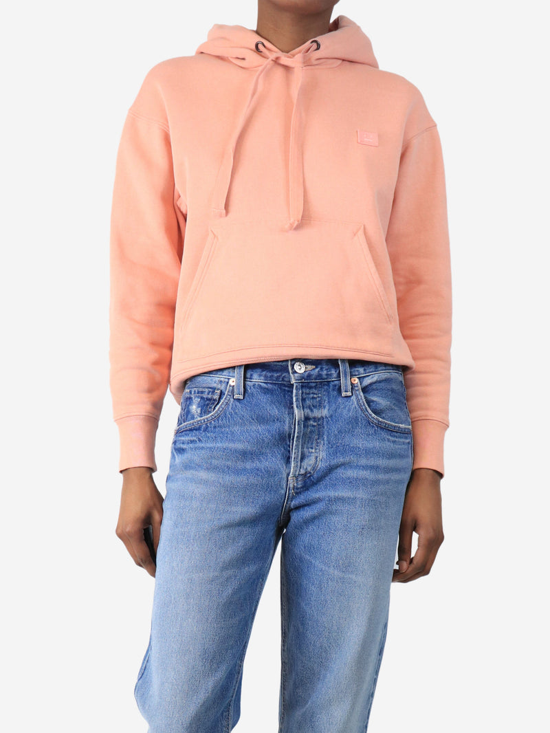 Salmon pink smiley face hoodie