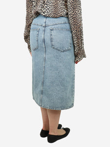 Isabel Marant Blue washed denim midi skirt - size UK 14