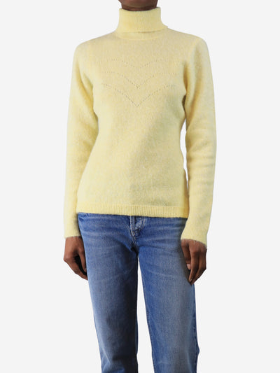 Yellow roll-neck knit sweater - size S