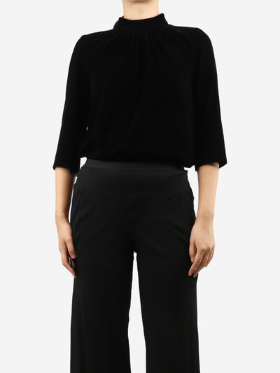 Claudie Pierlot Black high-neck velvet top - size UK 8 Tops Claudie Pierlot 