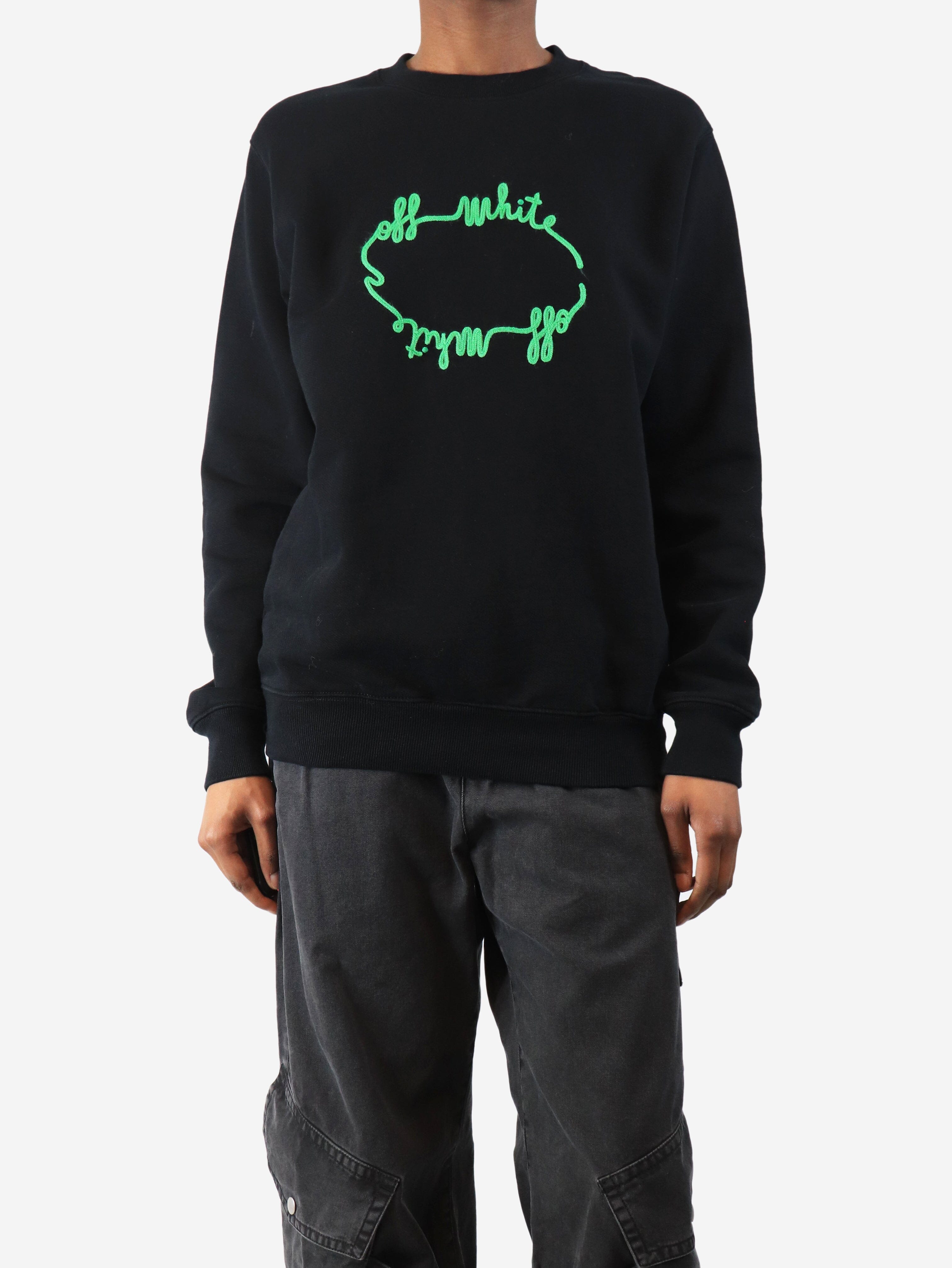 Black applique logo sweatshirt - size XS Tops Off-White 