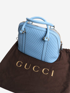 Gucci Blue leather microguccissima dome bag
