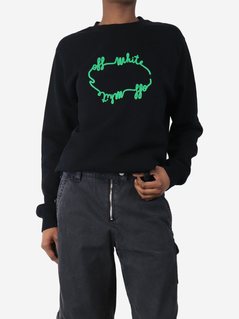 Black applique logo sweatshirt - size XS Tops Off-White 