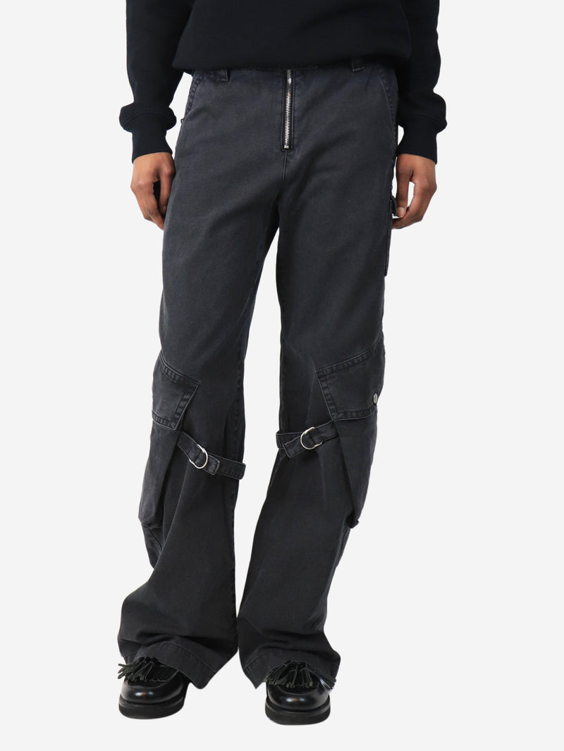 Charcoal grey cargo trousers