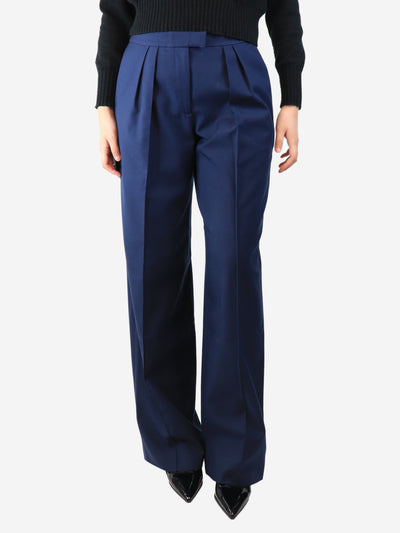 Blue wool-blend straight-leg trousers - size M Trousers Aya Muse 