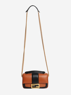 Black and brown two-tone mini Baguette bag Shoulder bags Fendi 