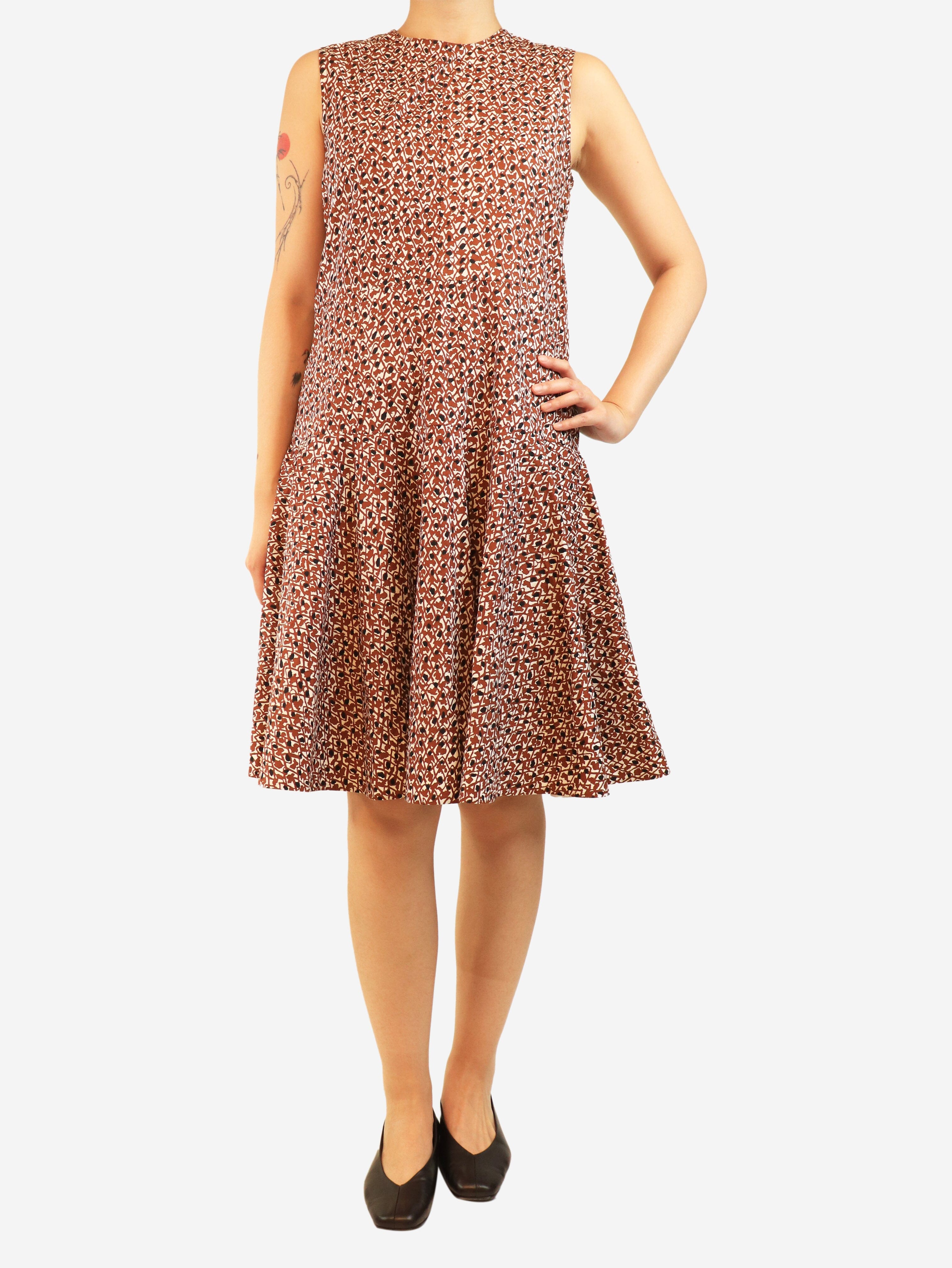 Brown sleeveless printed dress - size UK 10 Dresses Marni 