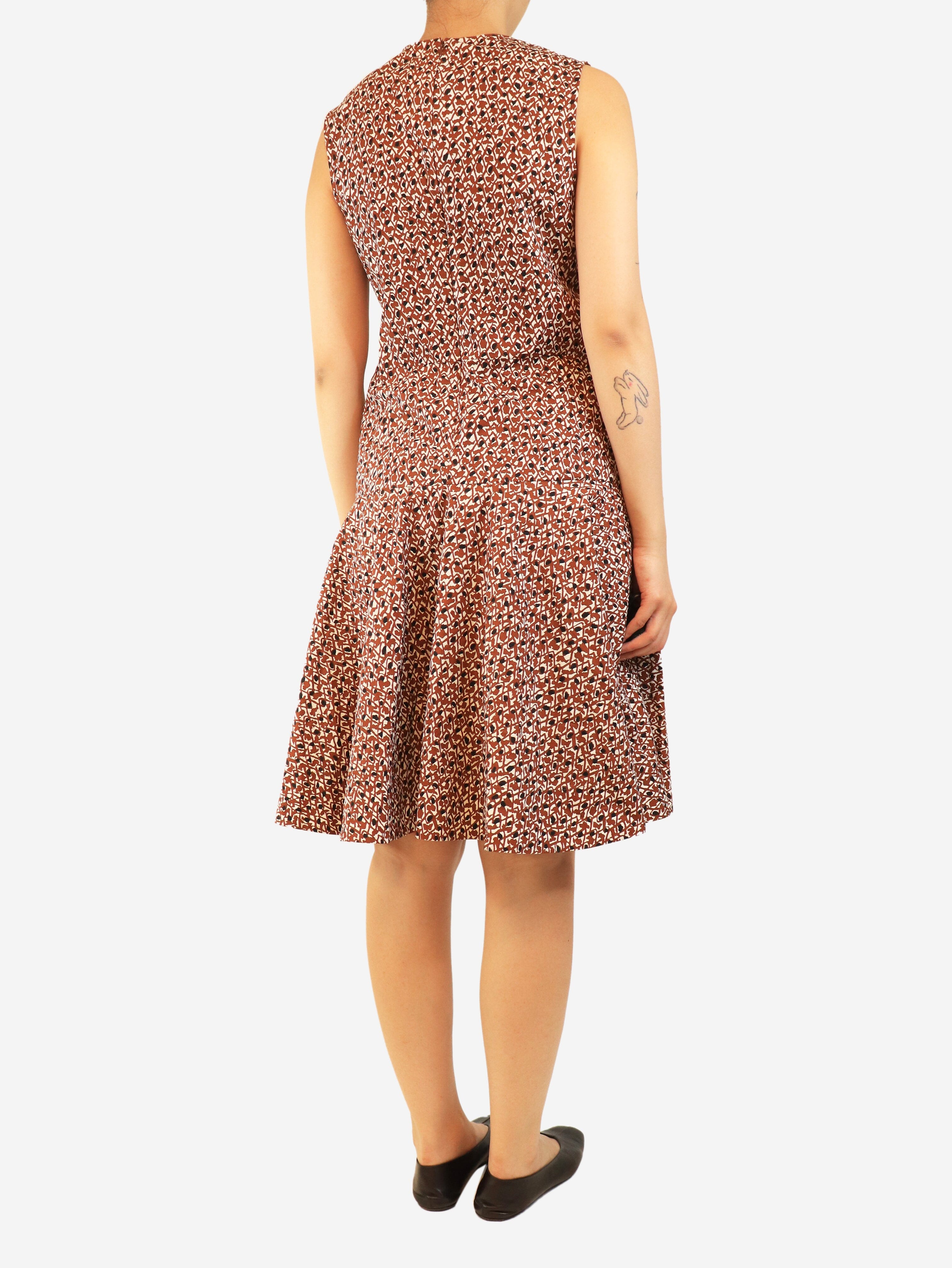 Brown sleeveless printed dress - size UK 10 Dresses Marni 