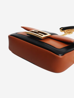 Black and brown two-tone mini Baguette bag Shoulder bags Fendi 