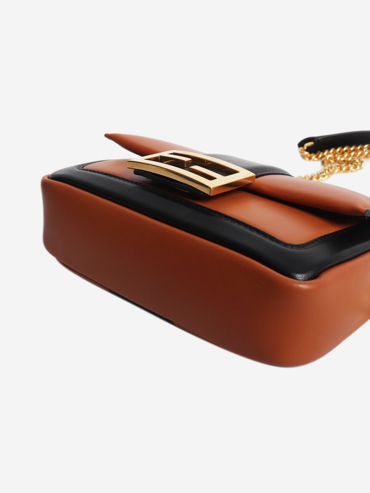 Black and brown two-tone mini Baguette bag Shoulder bags Fendi 