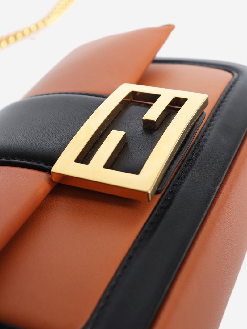 Black and brown two-tone mini Baguette bag Shoulder bags Fendi 
