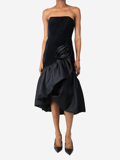 Black velvet black bow detail dress - size XS Dresses JAKKE 