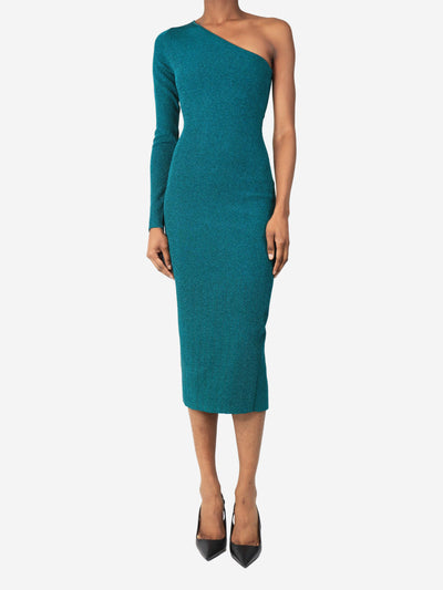 Green lurex one-shoulder sculpted dress - size UK 8 Dresses VB Body by Victoria Beckham 