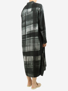 Y's Grey printed midi shirt dress - size S