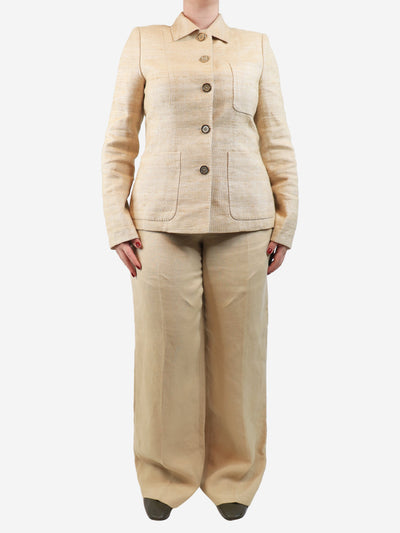 Sand linen suit set - size UK 12 Sets Lafayette 148 