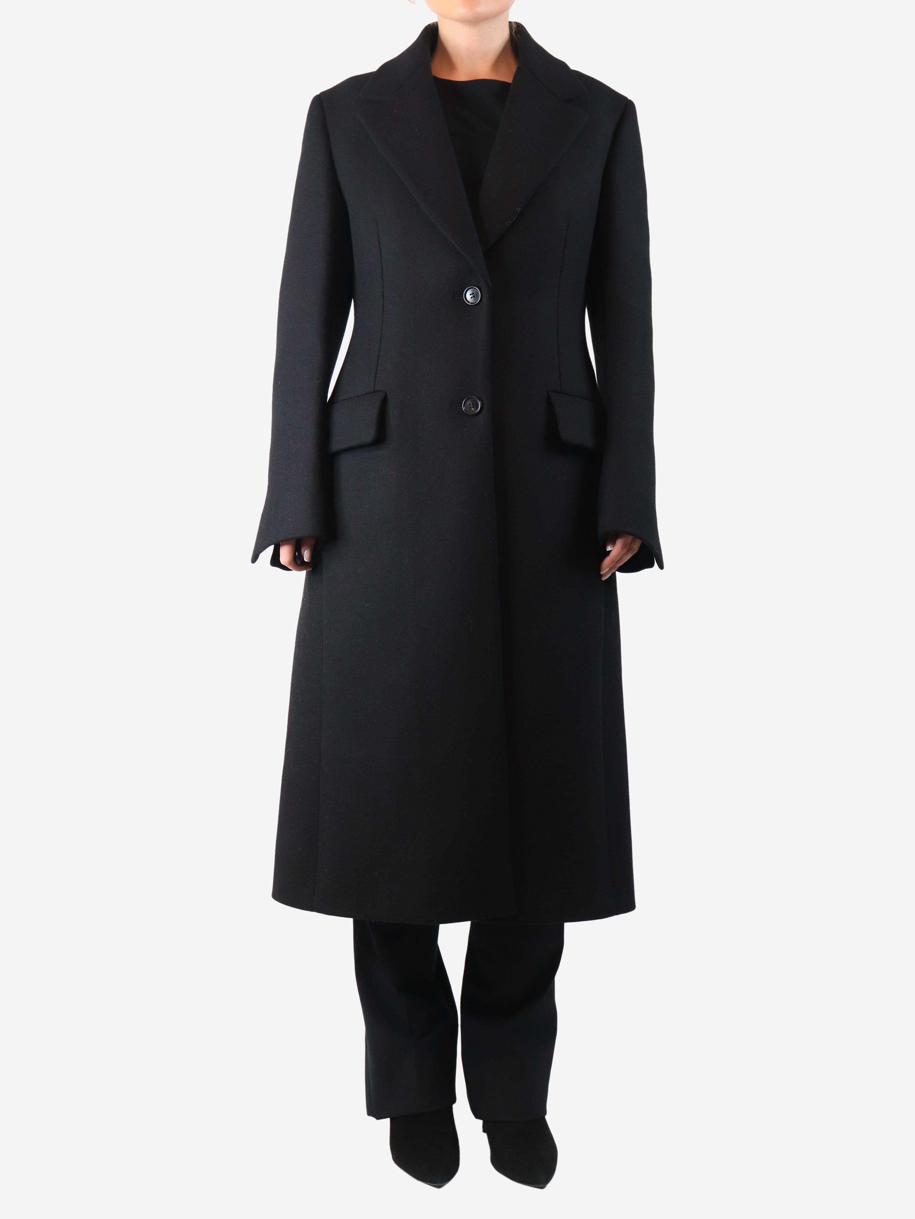 Black wool coat - size UK 12 Coats & Jackets Prada 