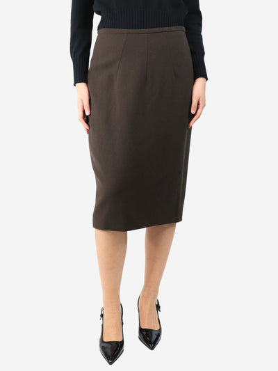 Brown crepe midi skirt - size UK 10 Skirts Emilia Wickstead 