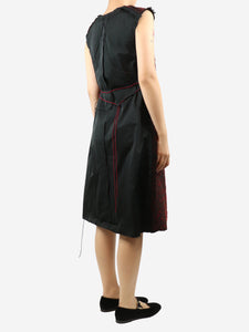 Yang Li Red sleeveless tweed midi dress - size UK 8