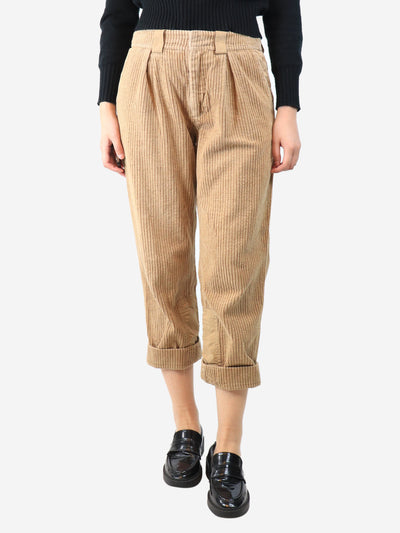 Neutral corduroy trousers - size UK 8