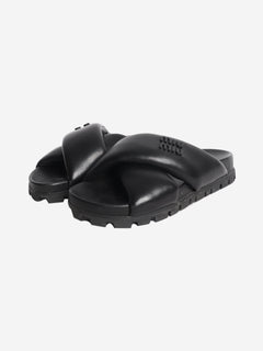 Black leather padded slide - size EU 35 Shoes Miu Miu 