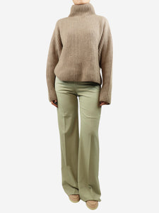 Chloe Light sage wool trousers - size UK 8