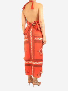 Red Quipu Knots printed midi dress - size UK 10 Dresses Johanna Ortiz 