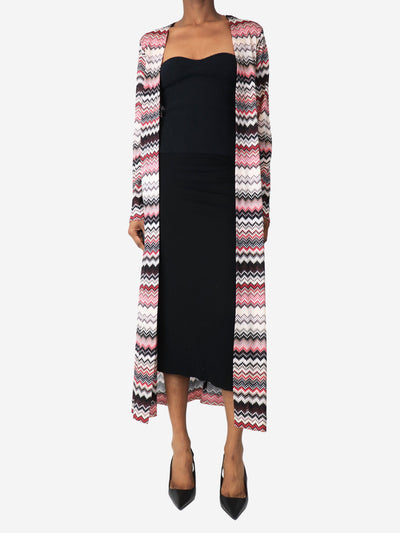 Red zig-zag longsleeve knit duster - size UK 8 Knitwear Missoni 