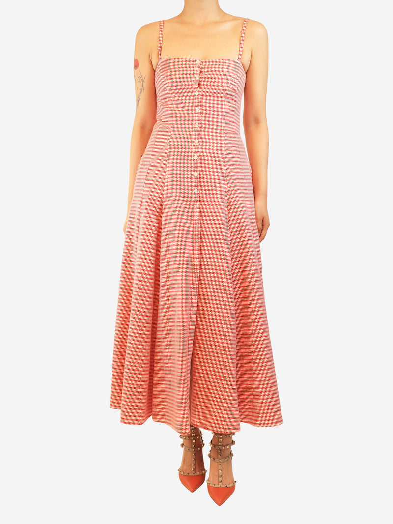 Red and white check button-front sundress - size UK 10 Dresses Gabriela Hearst 