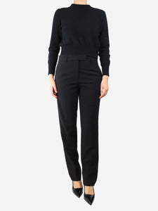 Jil Sander Black wool straight-leg tailored trousers - size UK 12