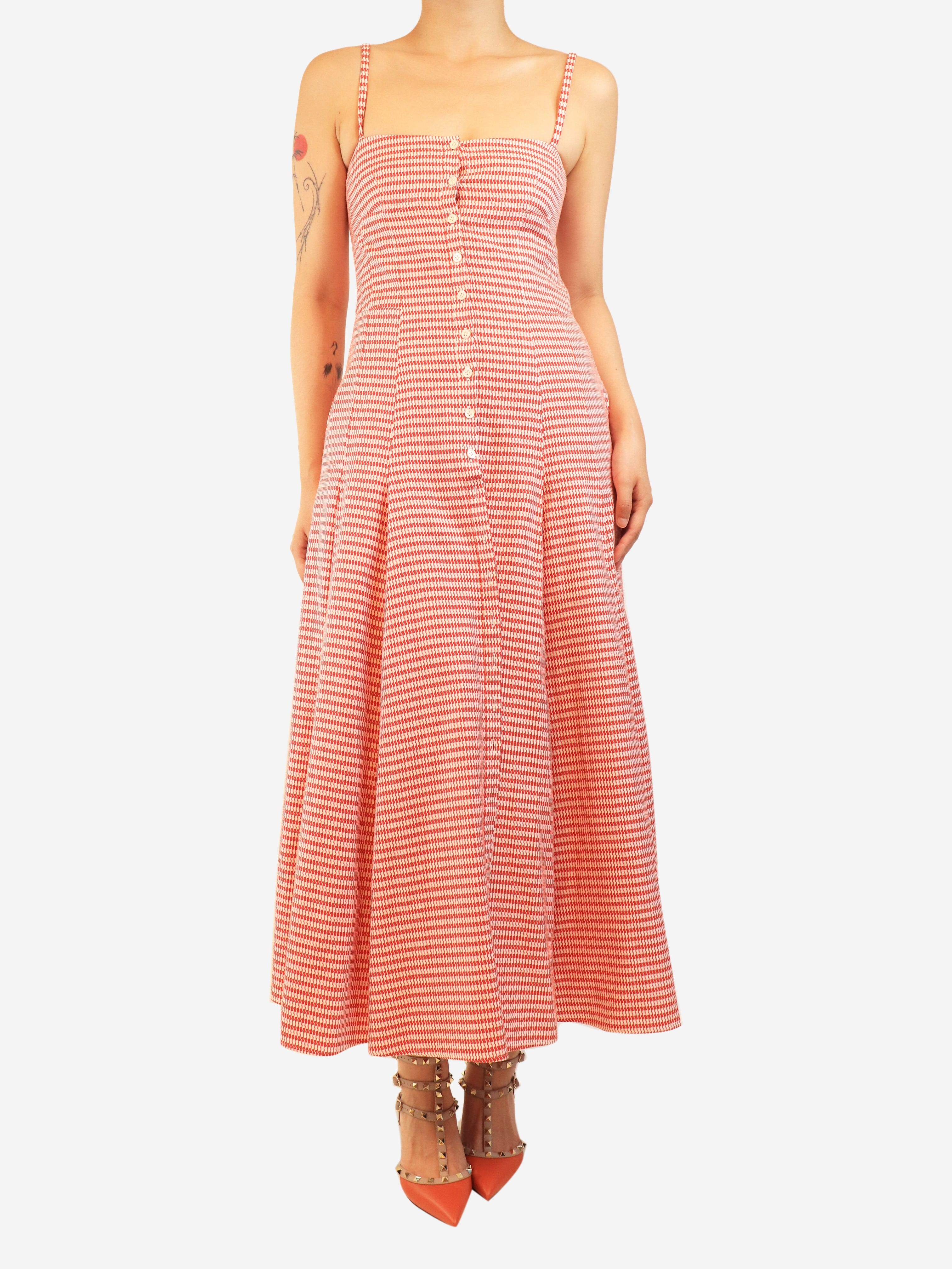 Red and white check button-front sundress - size UK 10 Dresses Gabriela Hearst 