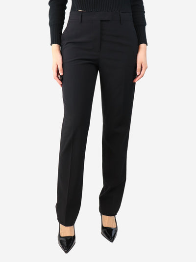 Black wool straight-leg tailored trousers - size UK 12 Trousers Jil Sander 