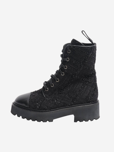 Black boucle lace-up ankle boots - size EU 37.5 Boots Aquazurra 