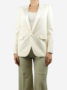 Saint Laurent White single-breasted button-fastening blazer - size UK 8