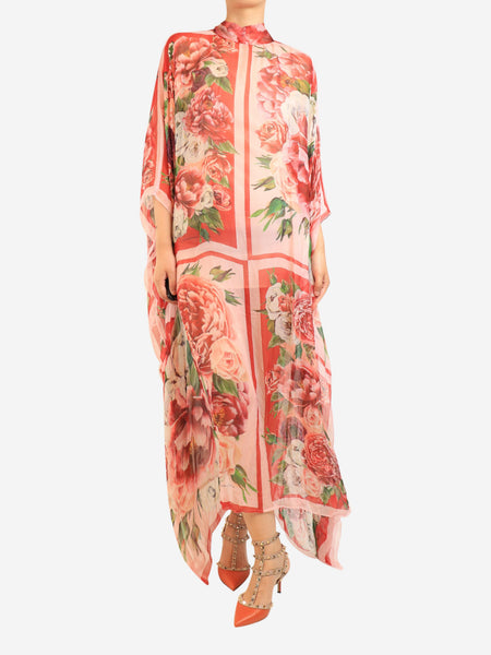 Pink floral beach cover-up - size UK 14 product image