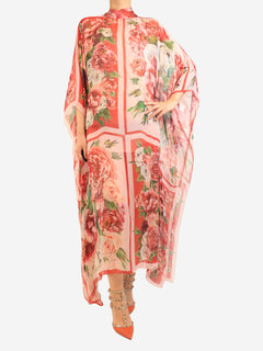 Pink floral beach cover-up - size UK 14 Beachwear Dolce & Gabbana 
