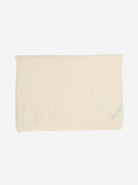 Cream cashmere scarf and eye-mask travel set product image