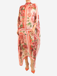 Pink floral beach cover-up - size UK 14 Beachwear Dolce & Gabbana 