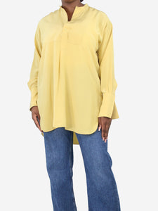 Joseph Yellow half-buttoned silk shirt - size UK 14