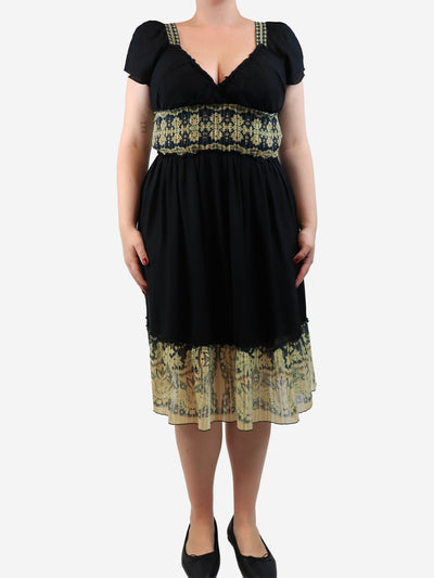 Black printed midi dress - size UK 14 Dresses Etro 