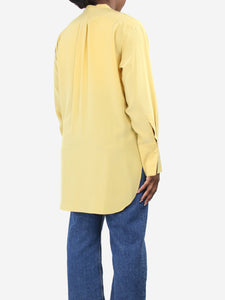 Joseph Yellow half-buttoned silk shirt - size UK 14