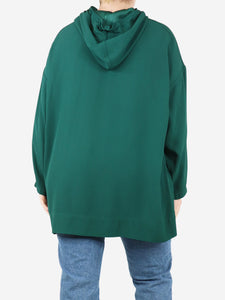 Givenchy Dark green hooded crepe blouse - size UK 10