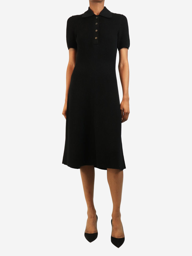 Black rib-knit polo dress - size XS Knitwear Joseph 