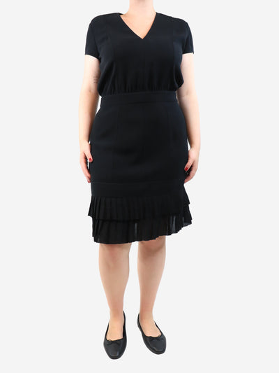 Black v-neck midi dress - size UK 16 Dresses Etro 