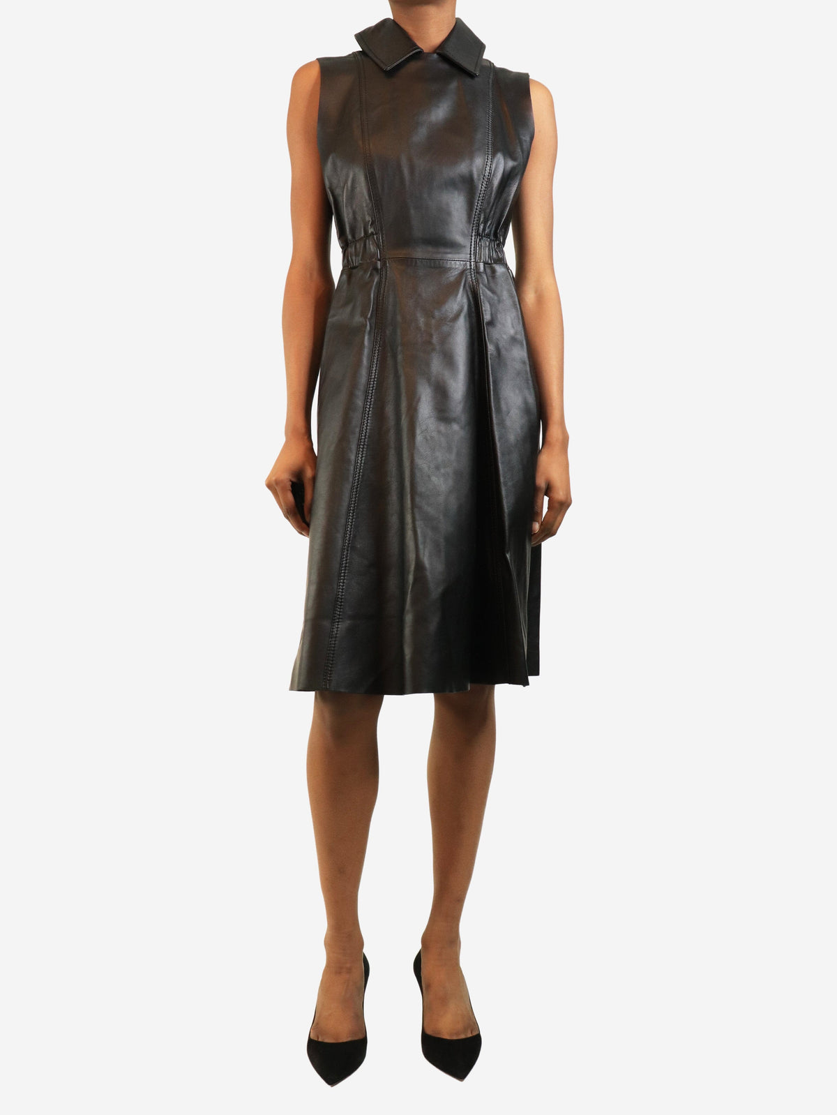 Black sleeveless leather dress - size UK 8 Dresses Acne Studios 
