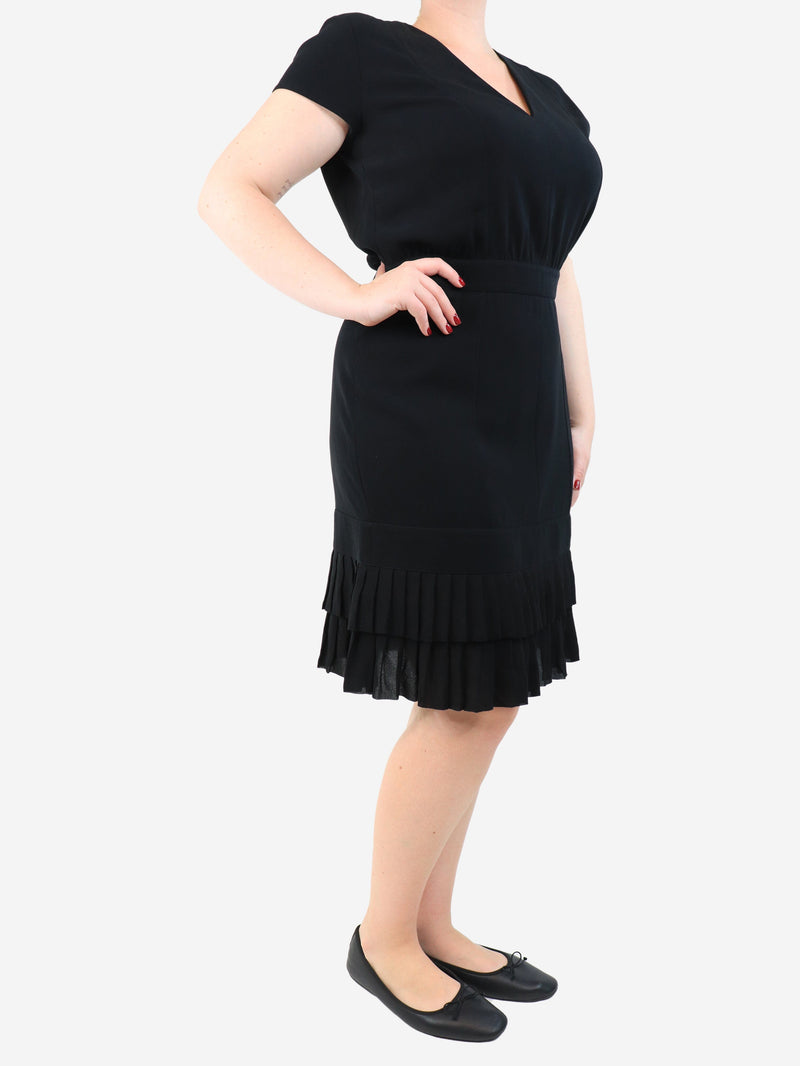 Black v-neck midi dress - size UK 16 Dresses Etro 