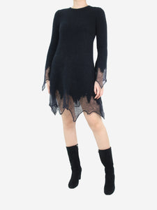 Chanel Black mohair-blend dress - size UK 8
