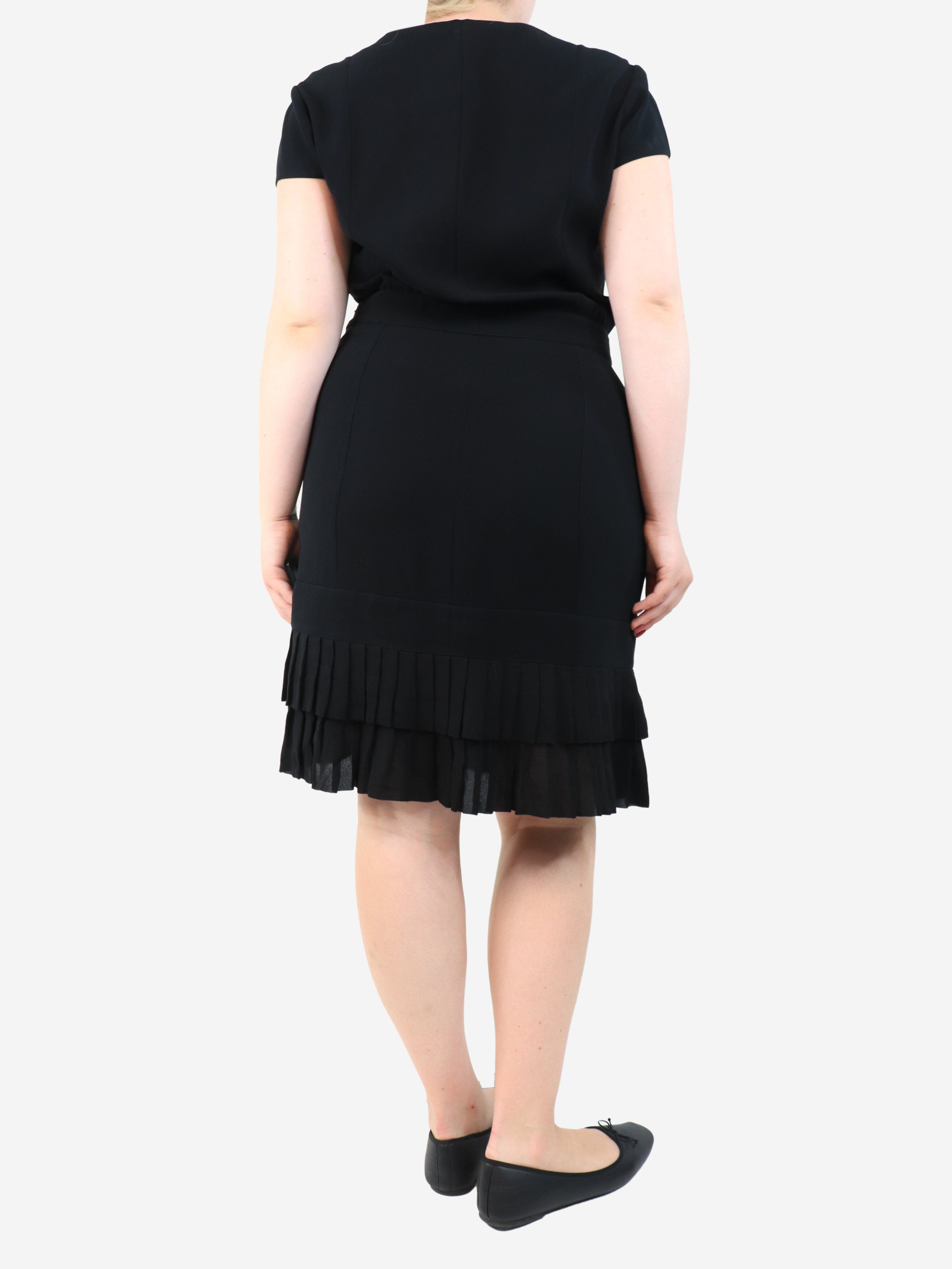 Black v-neck midi dress - size UK 16 Dresses Etro 
