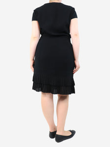 Etro Black v-neck midi dress - size UK 16